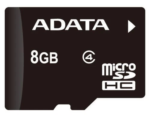 ADATA 8GB microSDHC Class 4 Memory Card with Adapter (AUSDH8GCL4-RA1) - Image 2 of 3