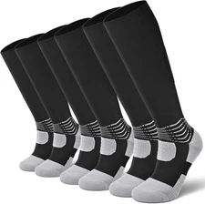 Compressive Soccer Socks Ankle Compression Support Coolmax Wicking Anti-Slip Foo