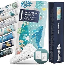 Bath Mat, Non Slip Tub Mat With Suction Cups, Easy Clean, Blue