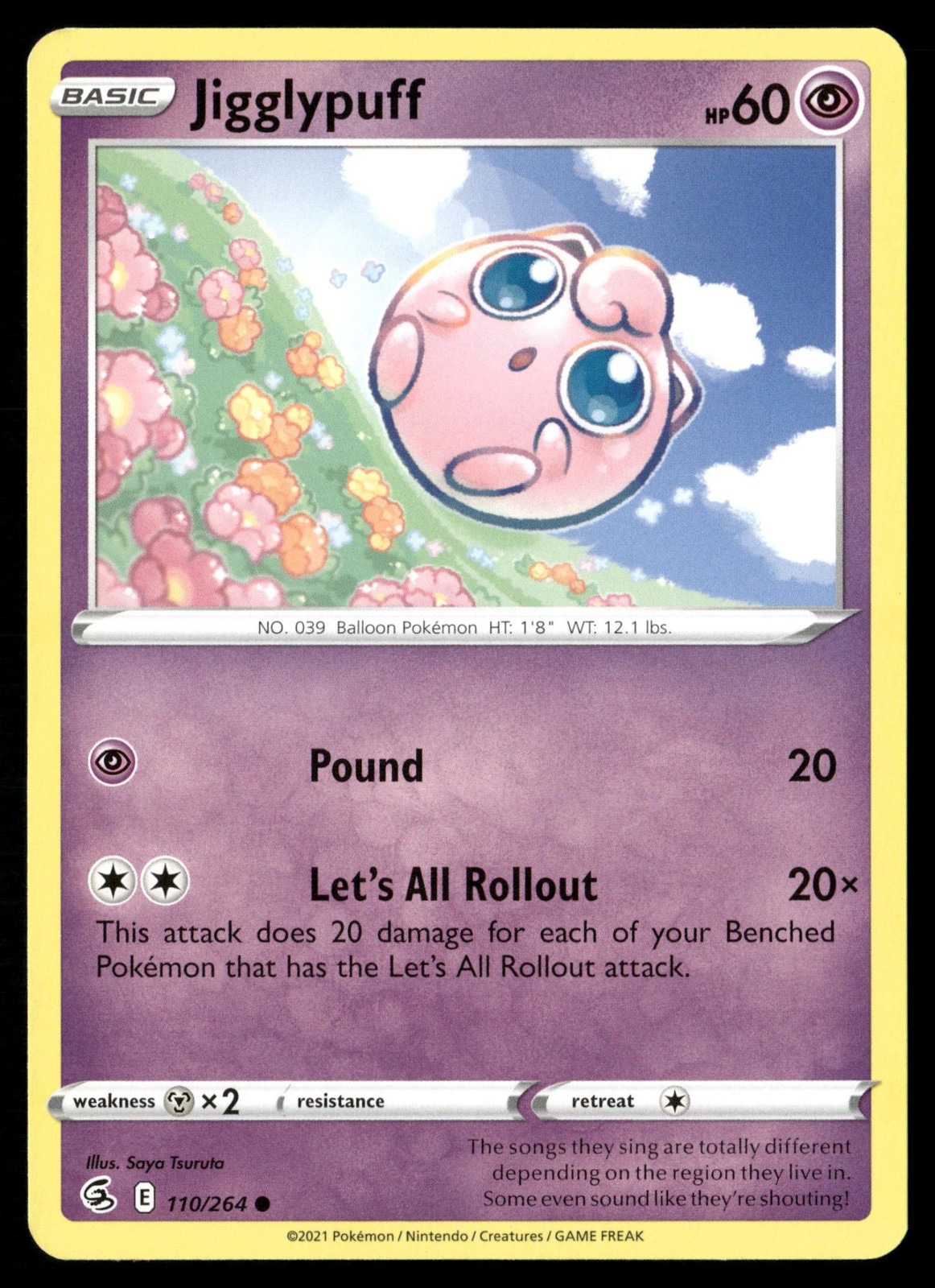 Jigglypuff 110/264 Common Fusion Strike Pokemon Near Mint