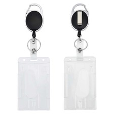 High Quality Clear ID Card Holder with Retractable Reel and Belt Clip fits Staff