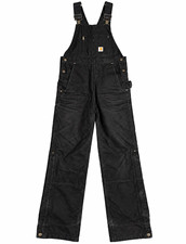 Carhartt Men s Relaxed Fit Black Canvas Work Bib Overalls OR4031-W Size Small