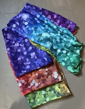 Set Of 4 ALAZA Sheer Curtains Panels Rainbow Dots 85 X 115 Weights On Bottom
