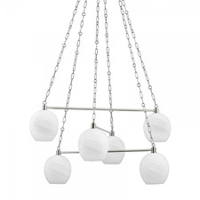 Hudson Valley Asbury Park 6-Light Chandelier - Polished Nickel - New in Box