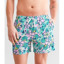 Chubbies Vacation Bloom Stretch Swim Trunks Multi Floral Mens 2XL 7" Hibiscus