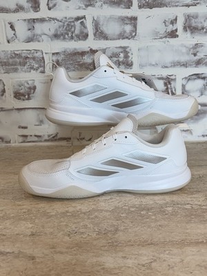 Men s Size 9 Adidas Avaflash Low White Silver Metallic Mesh Tennis Shoe Light