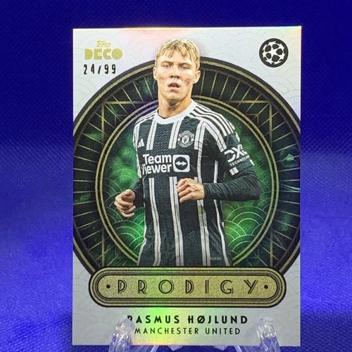 2023-24 Topps Deco UEFA Club Competitions - Prodigy Rasmus Hojlund Green/99