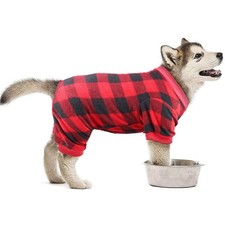 Dog Pajamas Large Sized Red Plaid Soft Flannel Back:20" , Buffalo