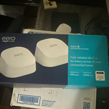 eero 6 Wi-Fi 6 Dual-Band Mesh System 2-Pack White 500 Mbps, 2 LAN