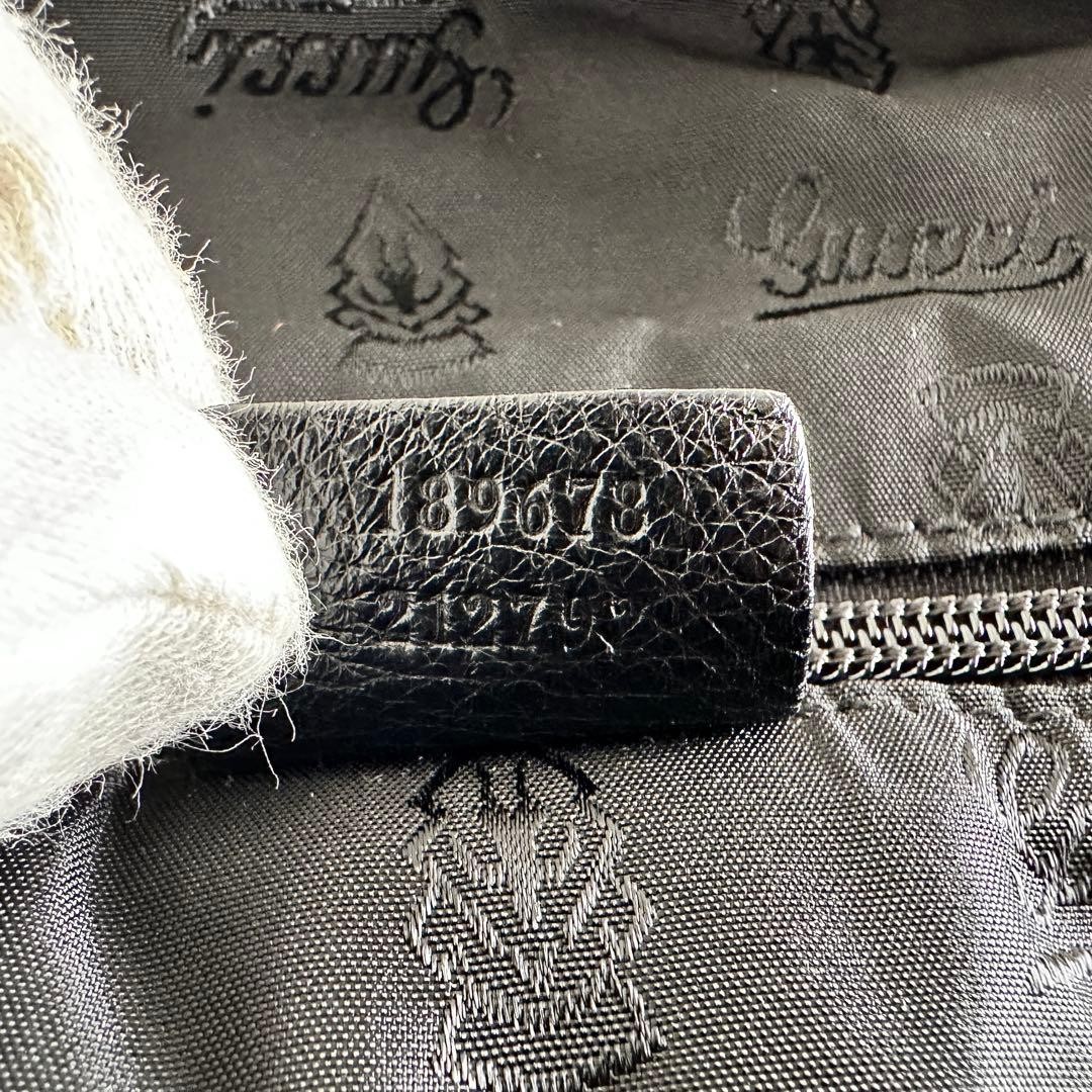 GUCCI All Leather Black Shoulder Bag Large Capacity Authentic Tote thumbnail 17