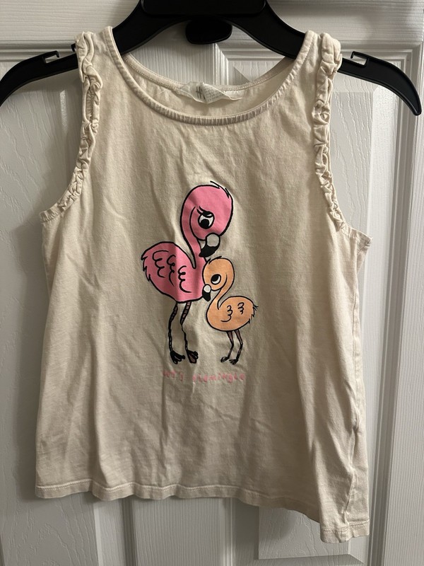 H&M Girls Youth Sleeveless Tank top flamingos Size 8/10 Let’s Flamingle Summer