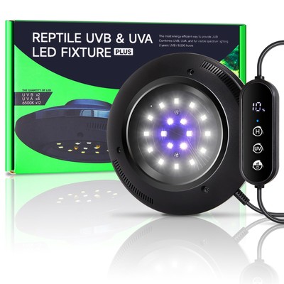 LED UVB Light for Reptiles, 8W UVA UVB Lamp   Timer Switch, Adjustable Bright...