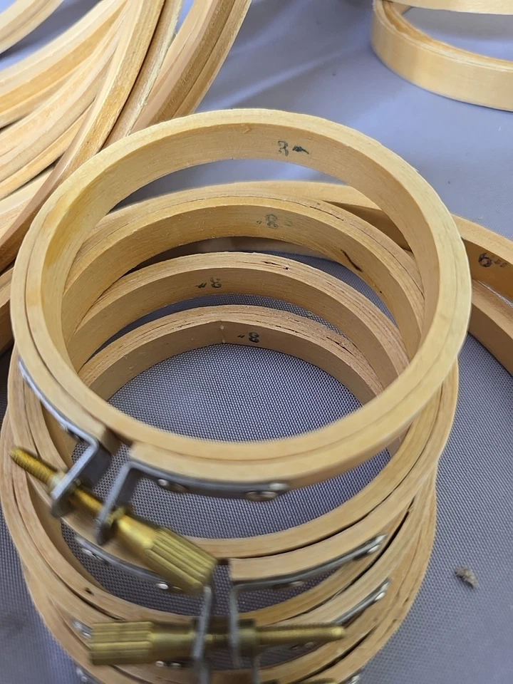 Lot of 36 Coats & Clark 2 12" 6 10" 14 4"  5x9 Oval Wooden Embroidery Hoops  - Image 4 of 4