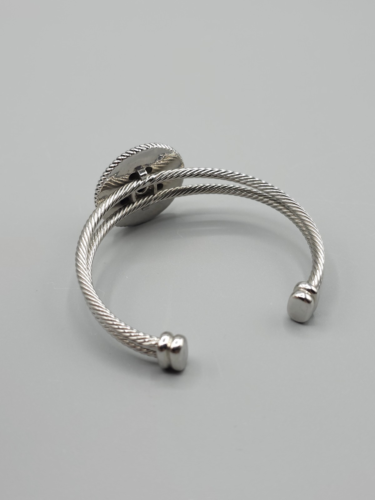 Ginger Snaps Cable Bangle Bracelet Silver Tone & … - image 4