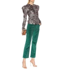 $850 NWOT ISABEL MARANT Sean Metallic Jacquard Top In Multicoloured Sz 34