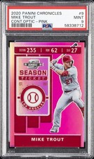 2020 PANINI CHRONICLES CONTENDERS OPTIC PINK #9 MIKE TROUT #/25 PSA 9
