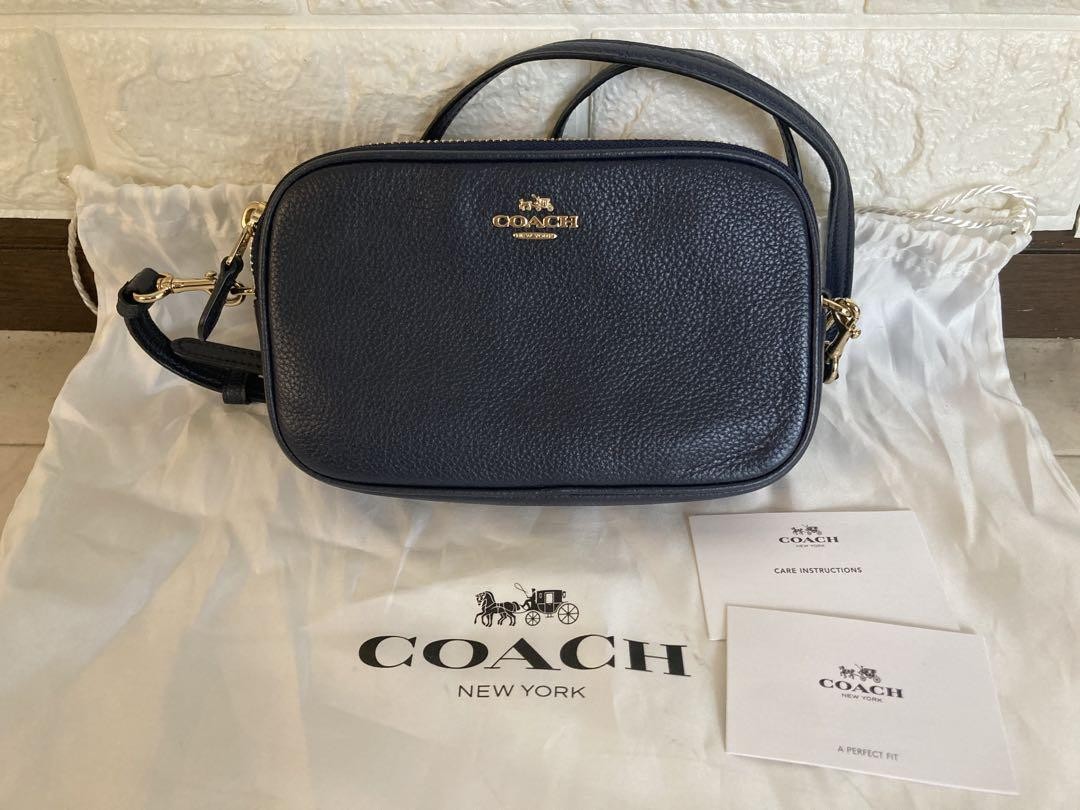 Coach Mini Shoulder Bag Black Leather Crossbody Purse PC1SES  