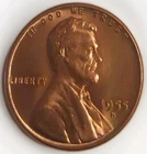 1955 S Lincoln Cent Wheat Red Penny Uncirculated UNC BU Nice Color Free Post