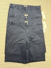 3x Cat  Jack Boys 18 Blue Flat Front School Uniform Chino Shorts