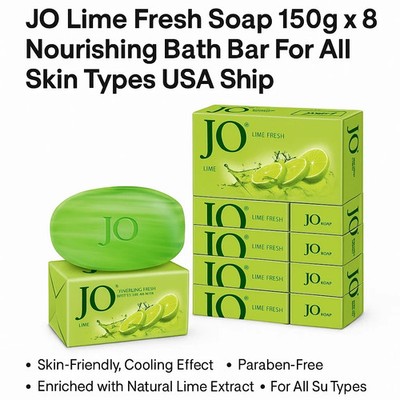 JO Lime Fresh Soap 150g x 8 Nourishing Bath Bar For All Skin Types USA Ship**