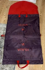 ISAIA Napoli Travel Garment Bag 24" x18" Folded or 24"x51" Opened Purple Red