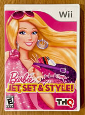 Barbie Jet, Set & Style! Salon Nintendo Wii 2011 Game w Case, Cover & Disc THQ