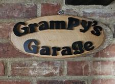 Grampy's Garage Wooden Wall Plaqe Door Sign Display Present Gift Birthday
