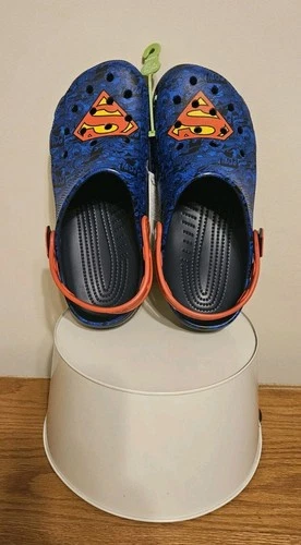 Crocs Superman Classic Clogs 211131-90H, Blue/Red. Unisex-Men 10 Women 12. NWT!