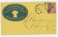 Mr Fancy CANCEL 210 CAMEO AD J D GILMOR E& CO CRACKER & VARIETY BAKERY '85 NY