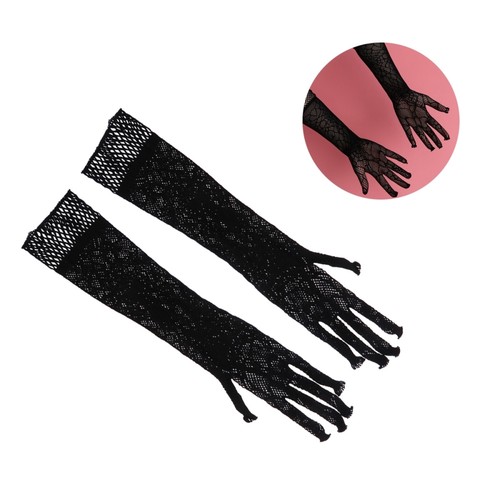 Guantes largos de encaje de sección delgada para fiesta de Halloween para mujer - Imagen 10 de 11
