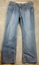 Lands' End Jeans Men's 34 Blue Original Fit Boot Cut Leg Mid-Rise 100% Cotton