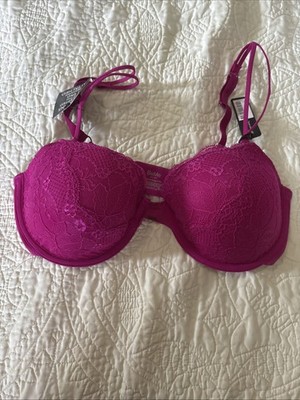 Be Me Women's Bra 36D Purple Lace Underwire Adjustable Straps Back Closure