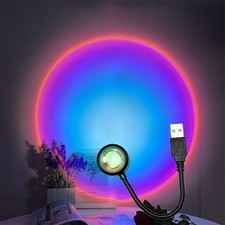 LED Sunset Projector Lamp USB Mood Night Light For Bedroom Wall Decor