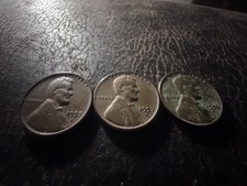1957-D (2) 1956-D (1) Lincoln Wheat Penny 1 Cent Coin. Very Rare! “L” Is On Rim