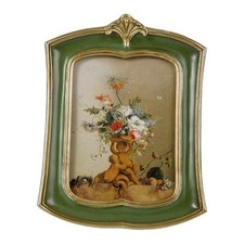 Vintage Picture Frame Antique Ornate Photo Frame Tabletop and Wall 4x6 Green