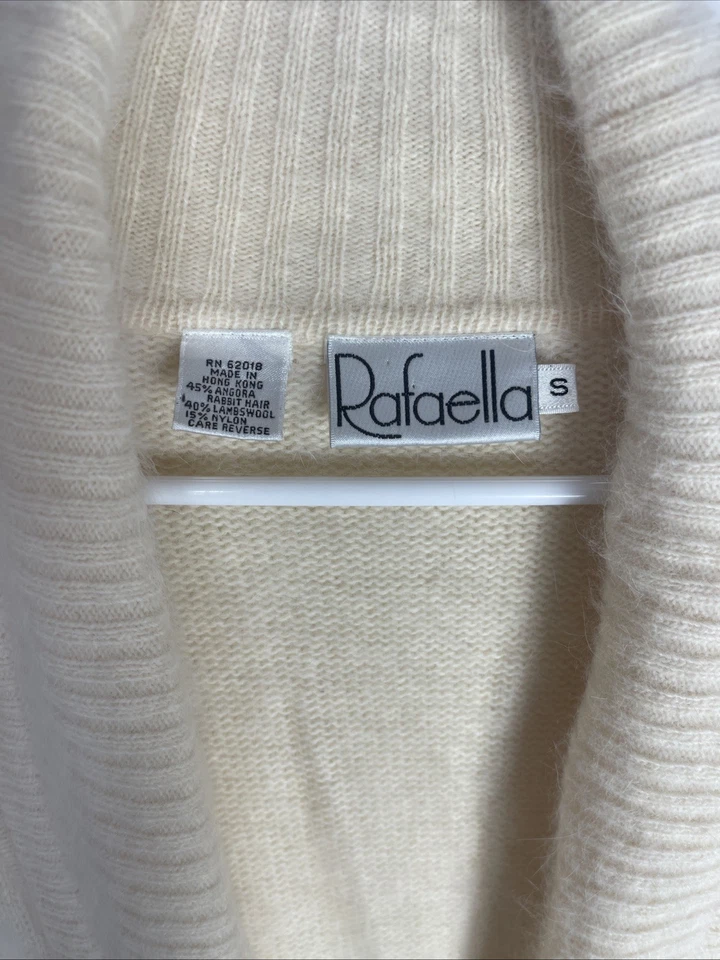 Cárdigan Suéter Lana de Cordero Rafaella Angora Años 90 De Colección Talla Pequeña Nuevo Sin Etiquetas Foto 2 de 4