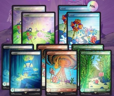 MTG Secret Lair x SpongeBob SquarePants: Lands Under The Sea | Rainbow Foil