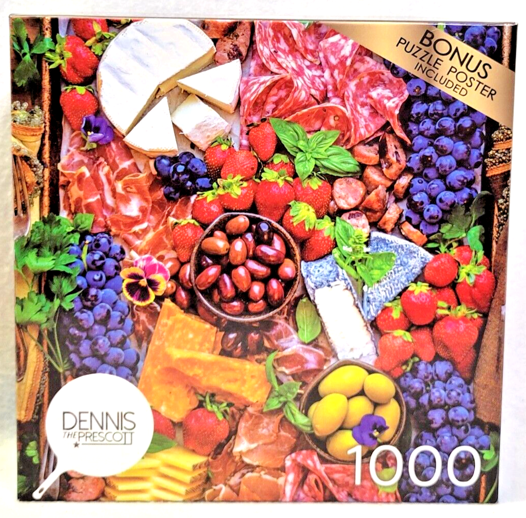 Cra-Z-Art Dennis Prescot Cheese and Charcuterie Happiness Jigsaw Puzzle Food