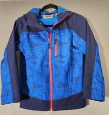 Free Country Boys Softshell Hooded Jacket, Blue Geo Size L 7-8