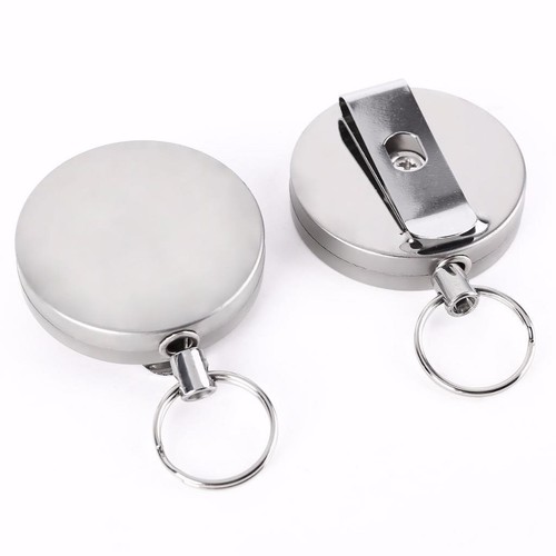 4pcs Waiter Keychain Rollmatic Stainless Steel Key Roller Belt Clip - Picture 2 of 4