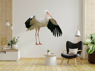 3D Feder Kran C734 Tier Wallpaper Wandbild Poster Wandaufkleber Abziehbild Zoe