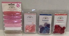 Doodlebug Design Inc. -  Doodle Twine and A Set of 3 Multi Colored Button Packs