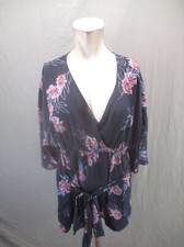 Jessica Simpson Size M Womens Floral Surplice Cinch Waist Belted Short Dress 510