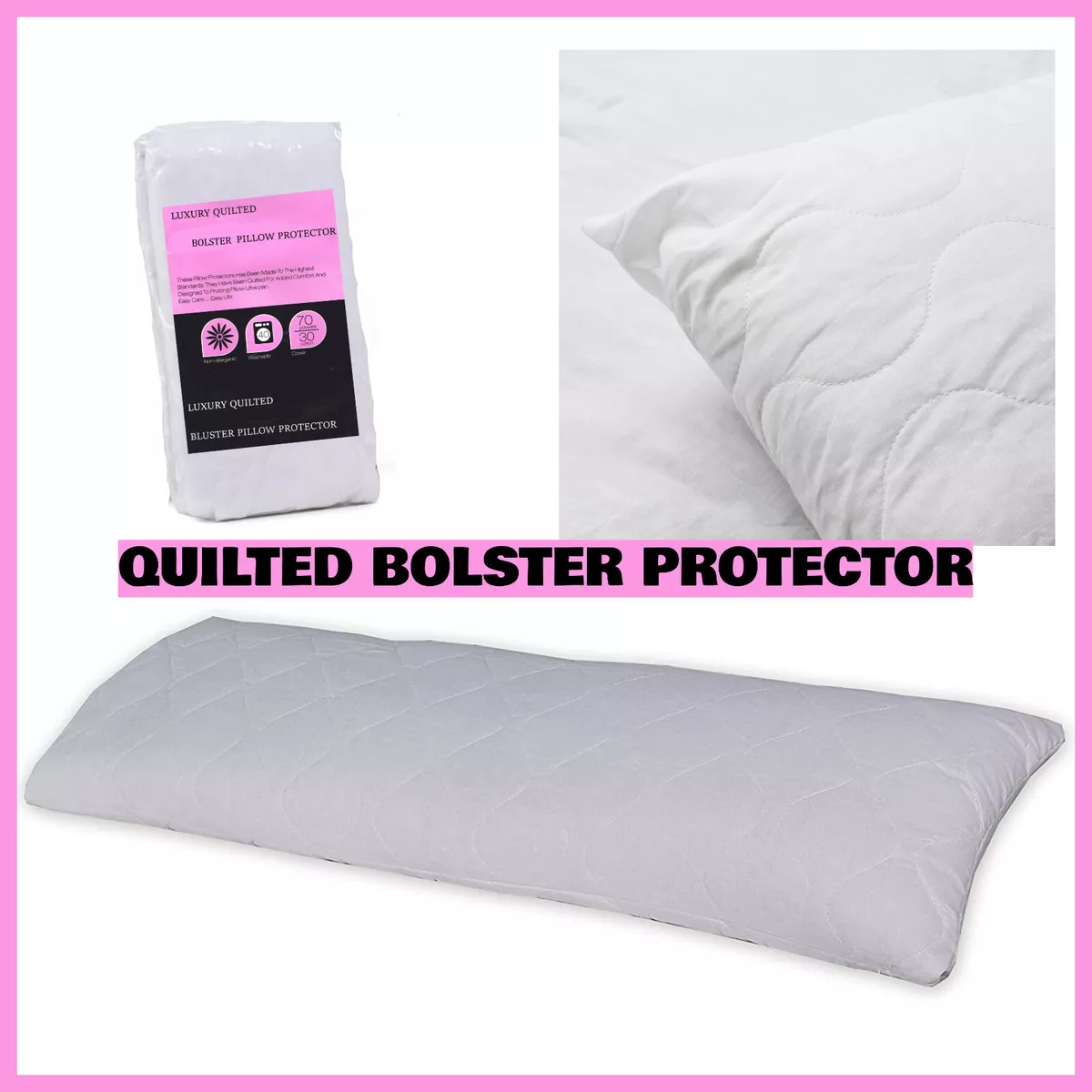 Bolster top pillow protector