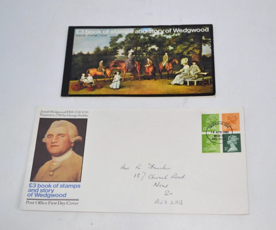 British Collectable Royal Mail Stamps WEDGWOOD 1980 FDI & £3 Book of Stamps VGC - Image 2 of 4