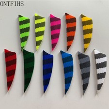 36Pcs 2 Inch Shield Striped Vanes Fletches Fletching Feather Right Wing