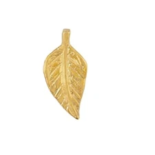 14k Yellow Gold Leaf Slide Pendant / Charm, Made in USA