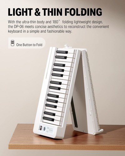 🎹 Donner DP-06 Klappbares Digitalpiano, 61 Tasten 128 Klänge 21 Demos - Bild 2 von 12