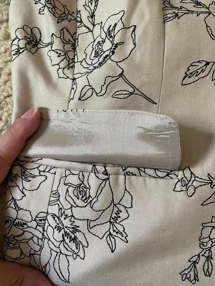 Chaqueta Blazer Kate Hill Mujer Talla 6 Marrón Claro Floral Bordado (A4) Foto 3 de 4