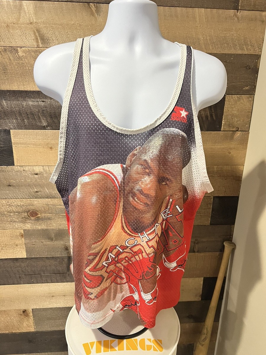 MICHAEL JORDAN CHICAGO BULLS VINTAGE VTG STARTER JERSEY TANK